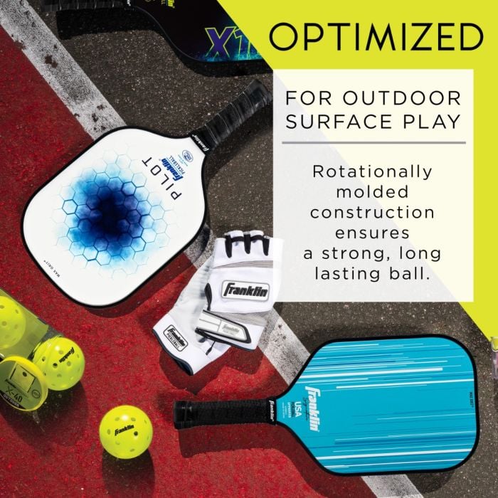 Franklin X-40 Outdoor Pickleball Ball- Optic - Pack of 3