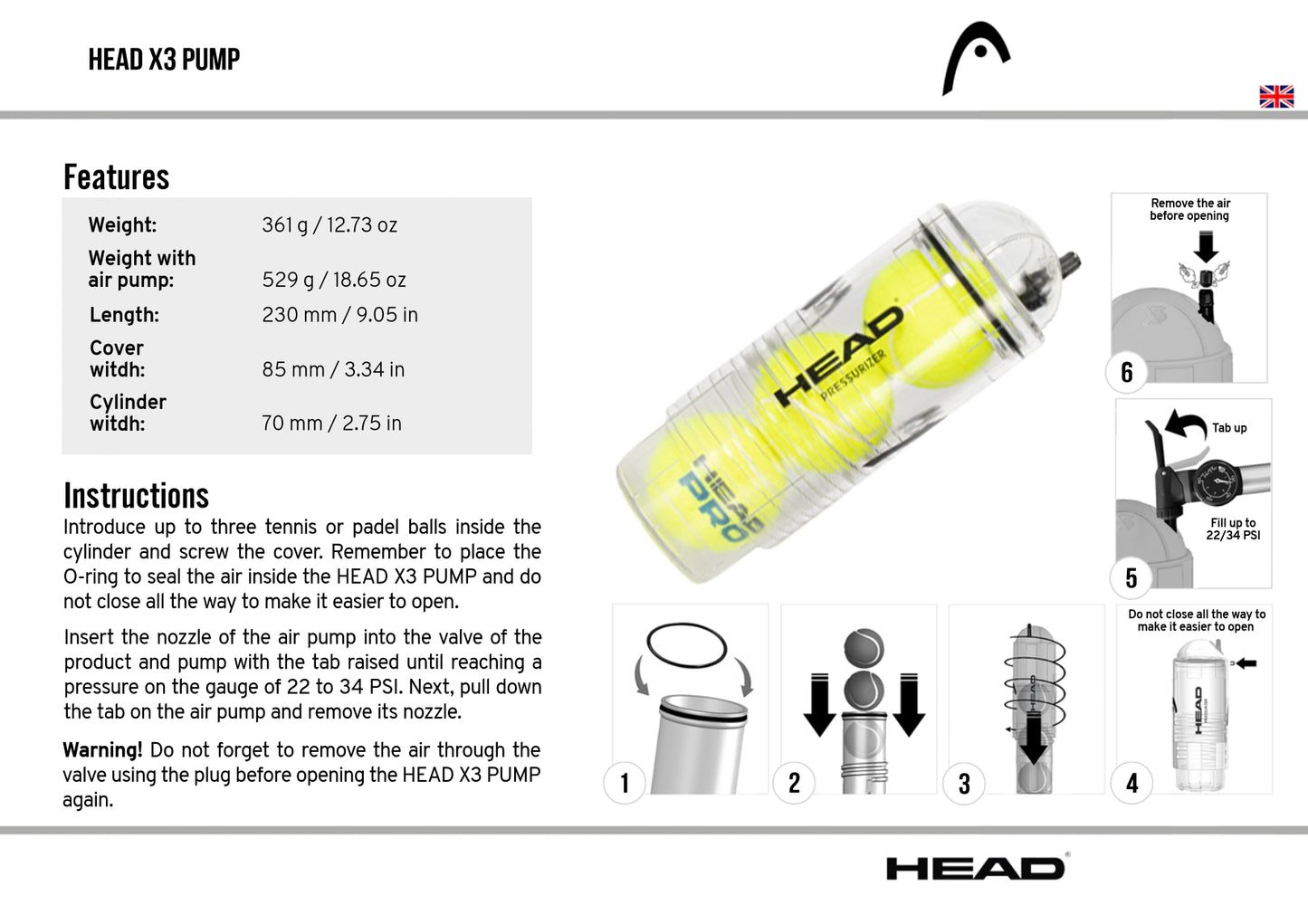 HEAD X3 Ball Pressurizer